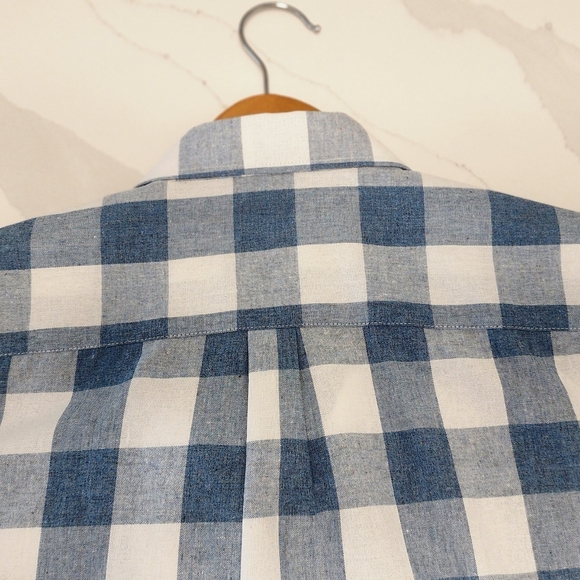 NWT London Prodigy Picture Perfect Short Sleeve Blue/White Plaid Polo Shirt Sz14 - Picture 14 of 14